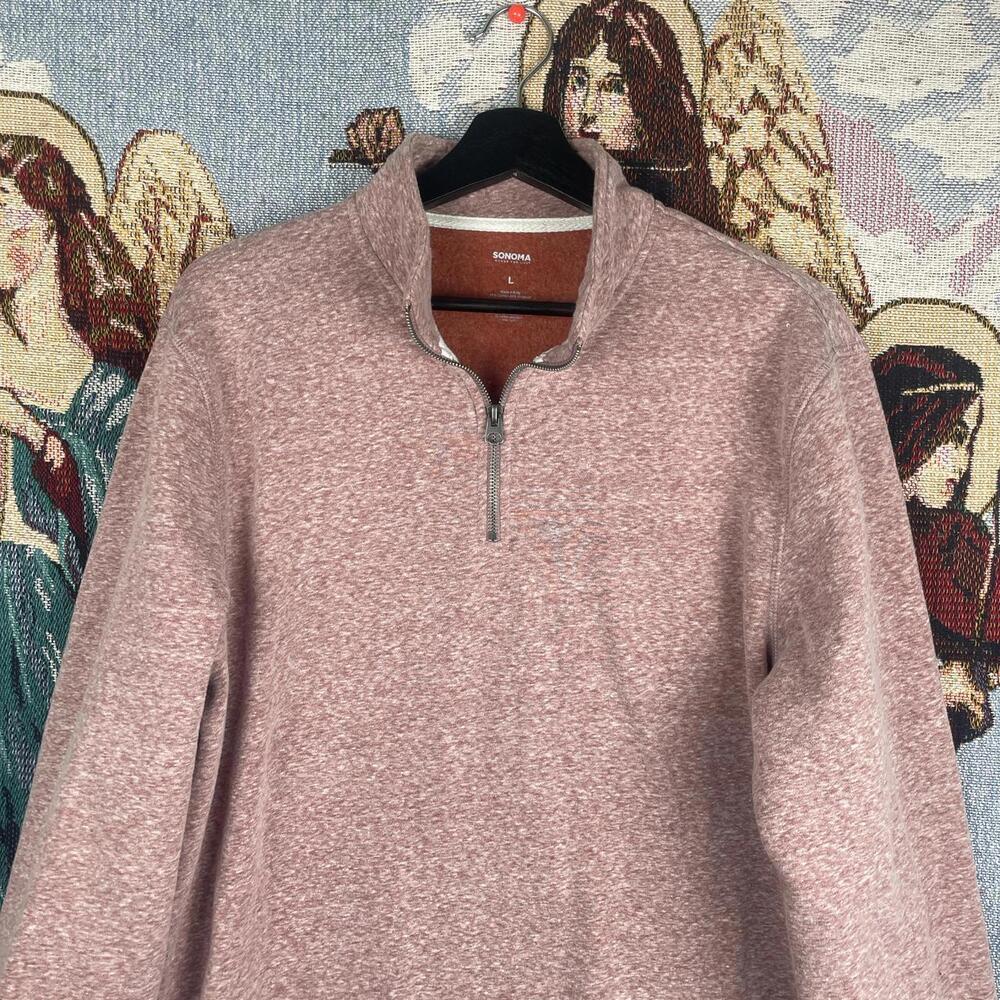Sonoma Pink quarter zip pullover sweater